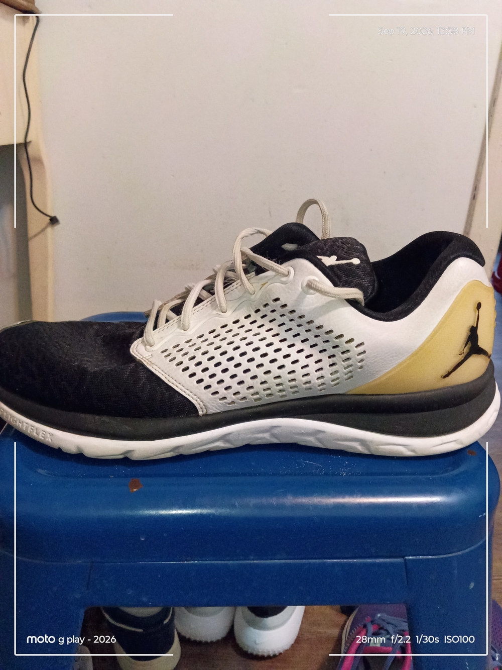 Jordan Men’s Black White Gold Training Shoe